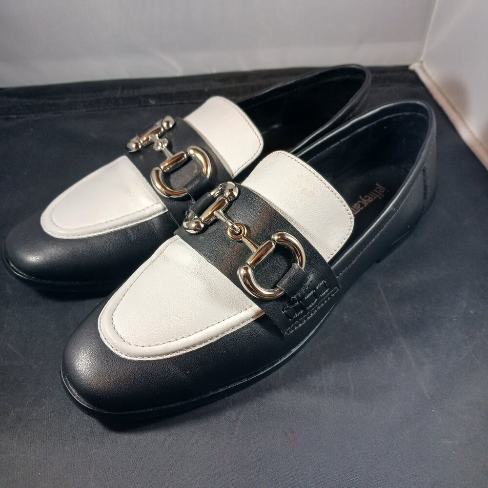 Jeffrey Campbell Velviteen Bit Leather Flat Loafer Shoes size 6.5